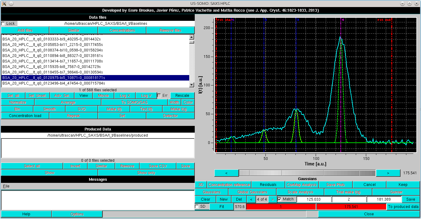 SOMO HPLC-SAXS Gaussian initialization