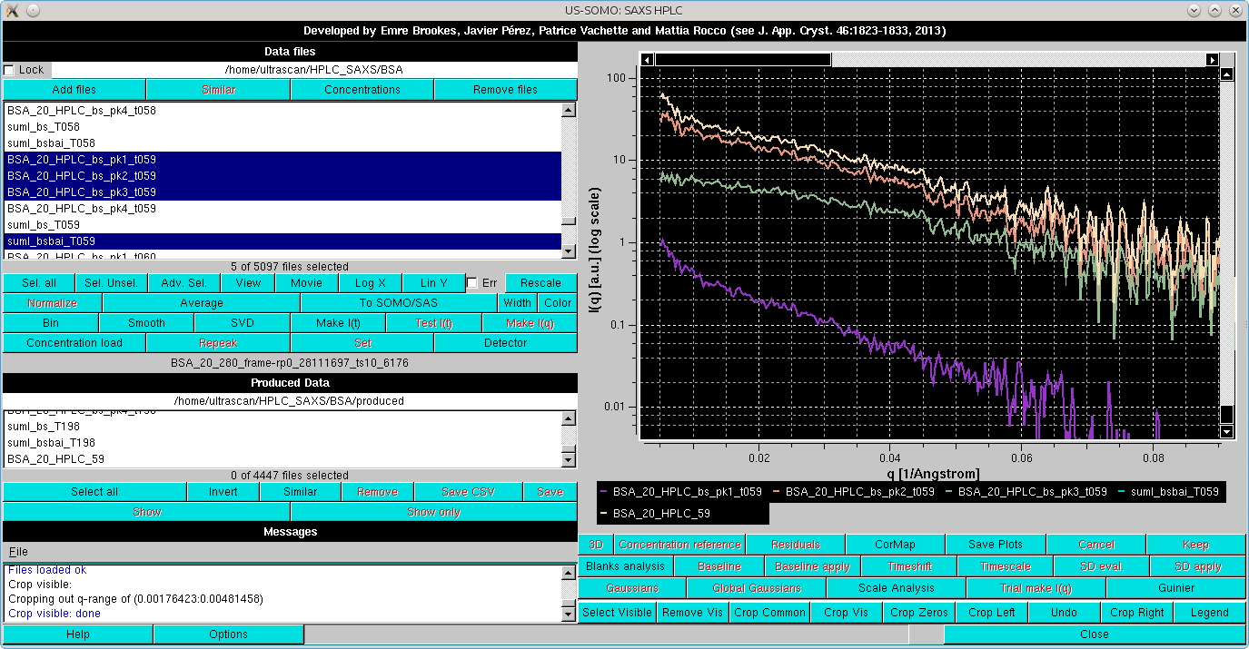 SOMO HPLC-SAXS resulting I(q)s