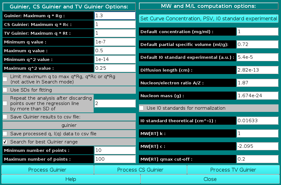SOMO SAS Guinier options